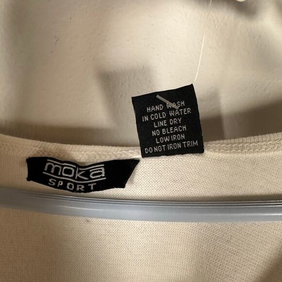 NWT Moka Sport White Rainbow Jeweled Rhinestone Cotton Blend Top Women's XL - Picture 7 of 7